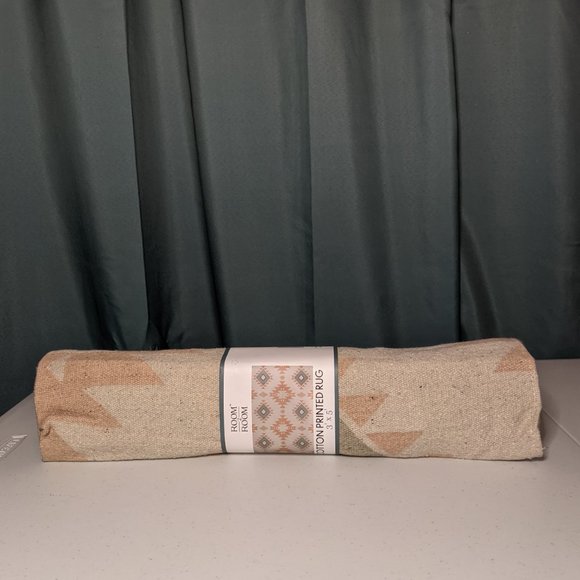 Multicolor Aztec Cotton Printed Rug - Picture 3 of 3